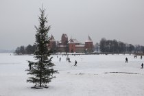 Trakai Water castle in winter time